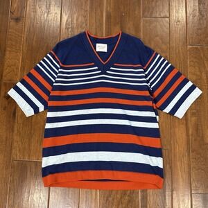 Vintage 60's/70's Donegal Coleseta V Neck Shirt Men's XL Striped Knit Retro Prep